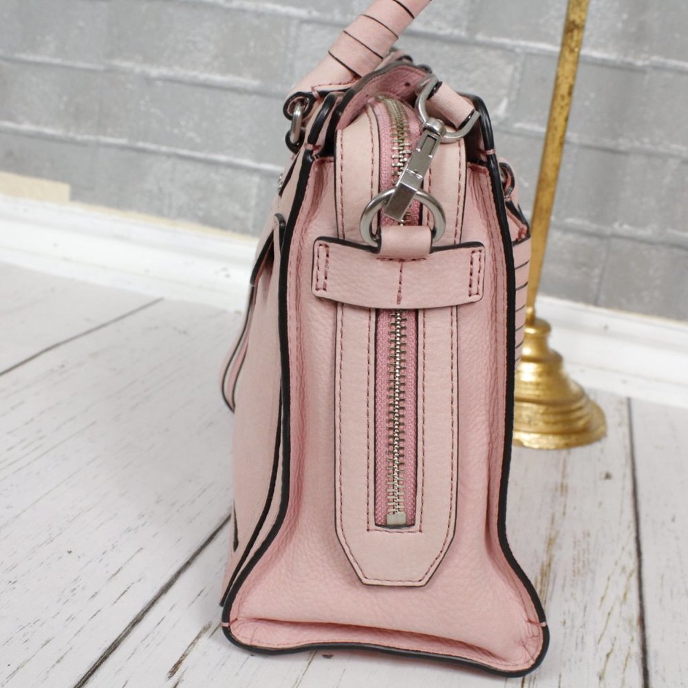 Rebecca Minkoff Bree Crossbody Satchel Blush Pink Suede - Picture 7 of 12